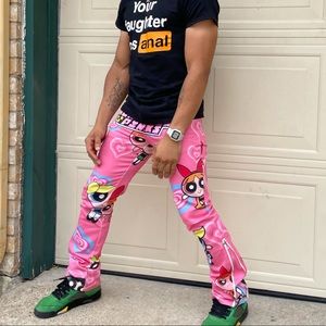 Authentic pink denim power puff girl jeans,